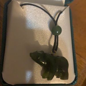 Jade bear necklace